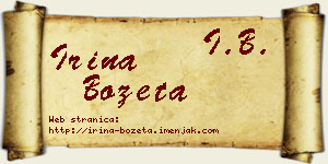 Irina Bozeta vizit kartica